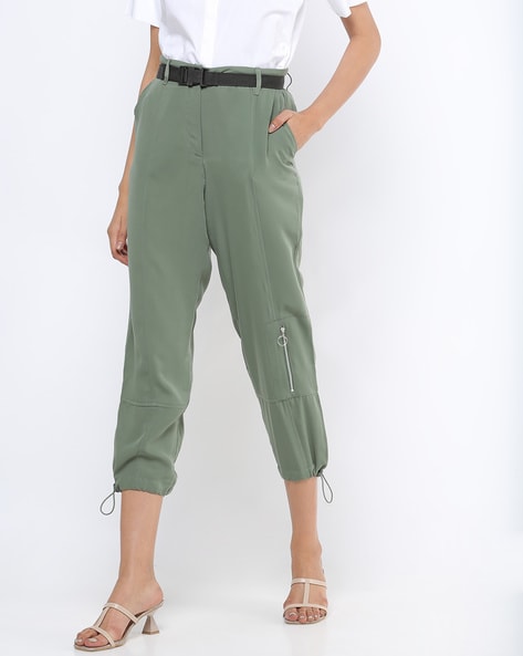 Buy Stone Trousers & Pants for Women by Fig Online | Ajio.com