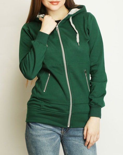 green zip up jacket women's