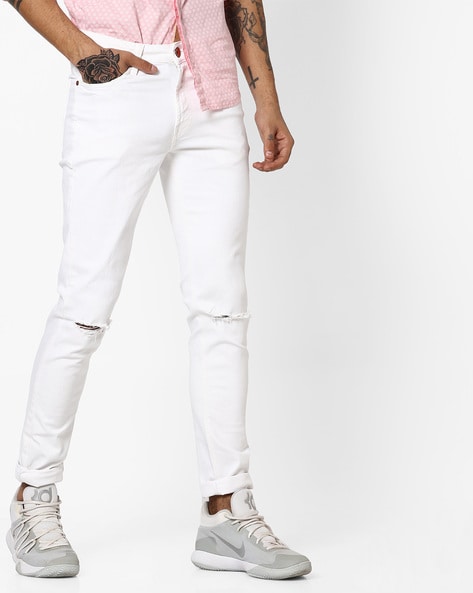 white jeans distressed mens