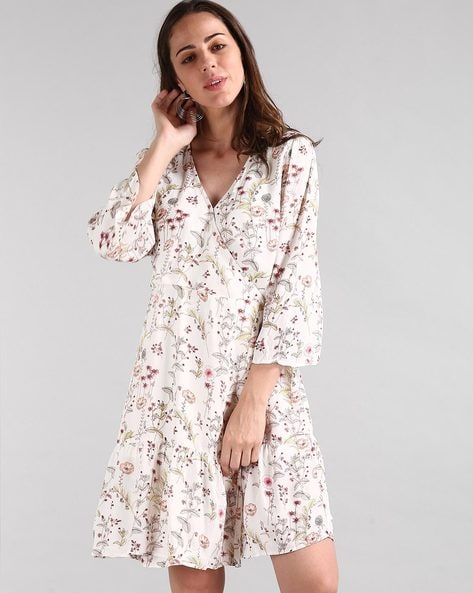 Gap floral hot sale wrap dress