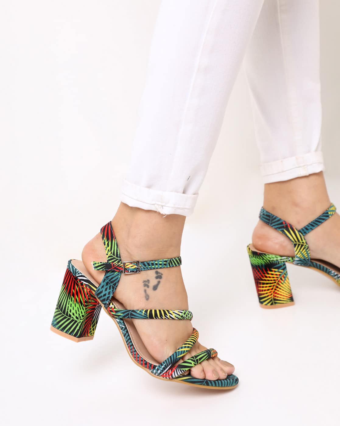 Buy Multicoloured Heeled Sandals for Women by AJIO Online | Ajio.com