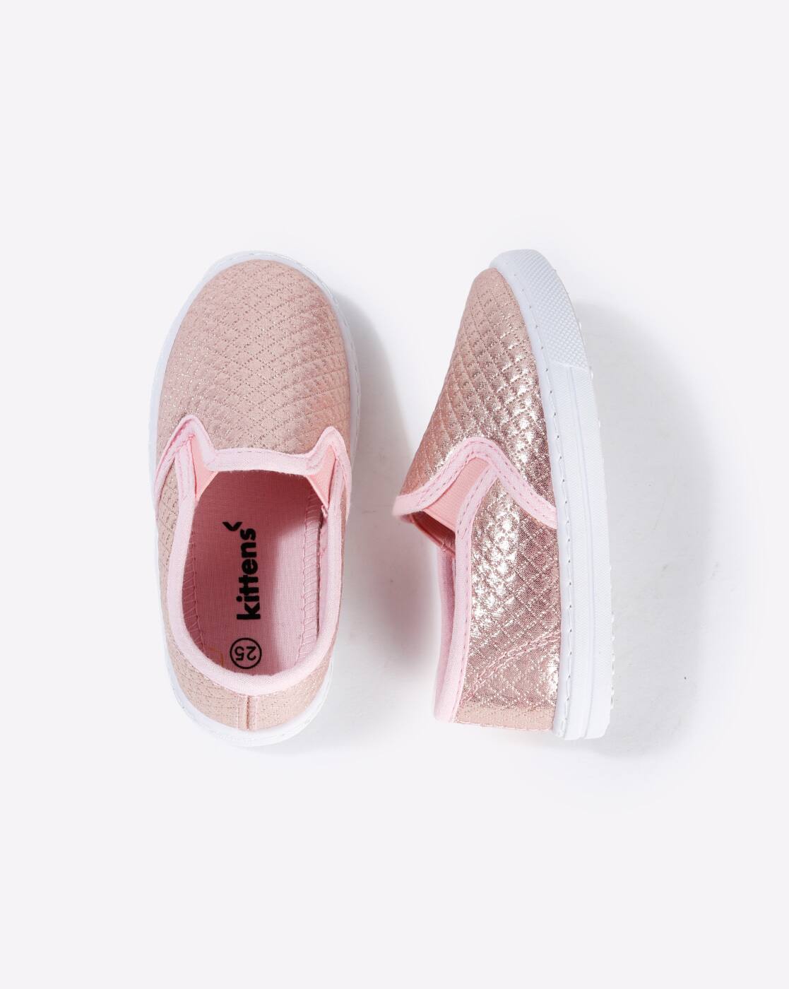 pink quilted slip on shoes