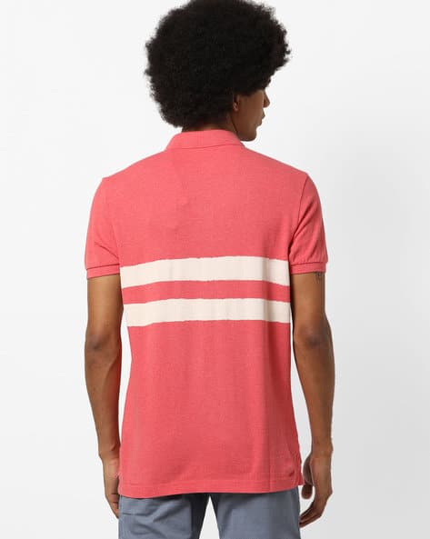 Cotton Polo T-shirt with Contrast Stripes (Image - 3)