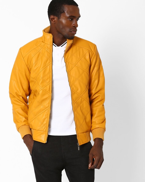 Buy Indian Terrain Men Mustard Yellow Solid Windcheater Bomber Jacket -  Jackets for Men 16137148 | Myntra