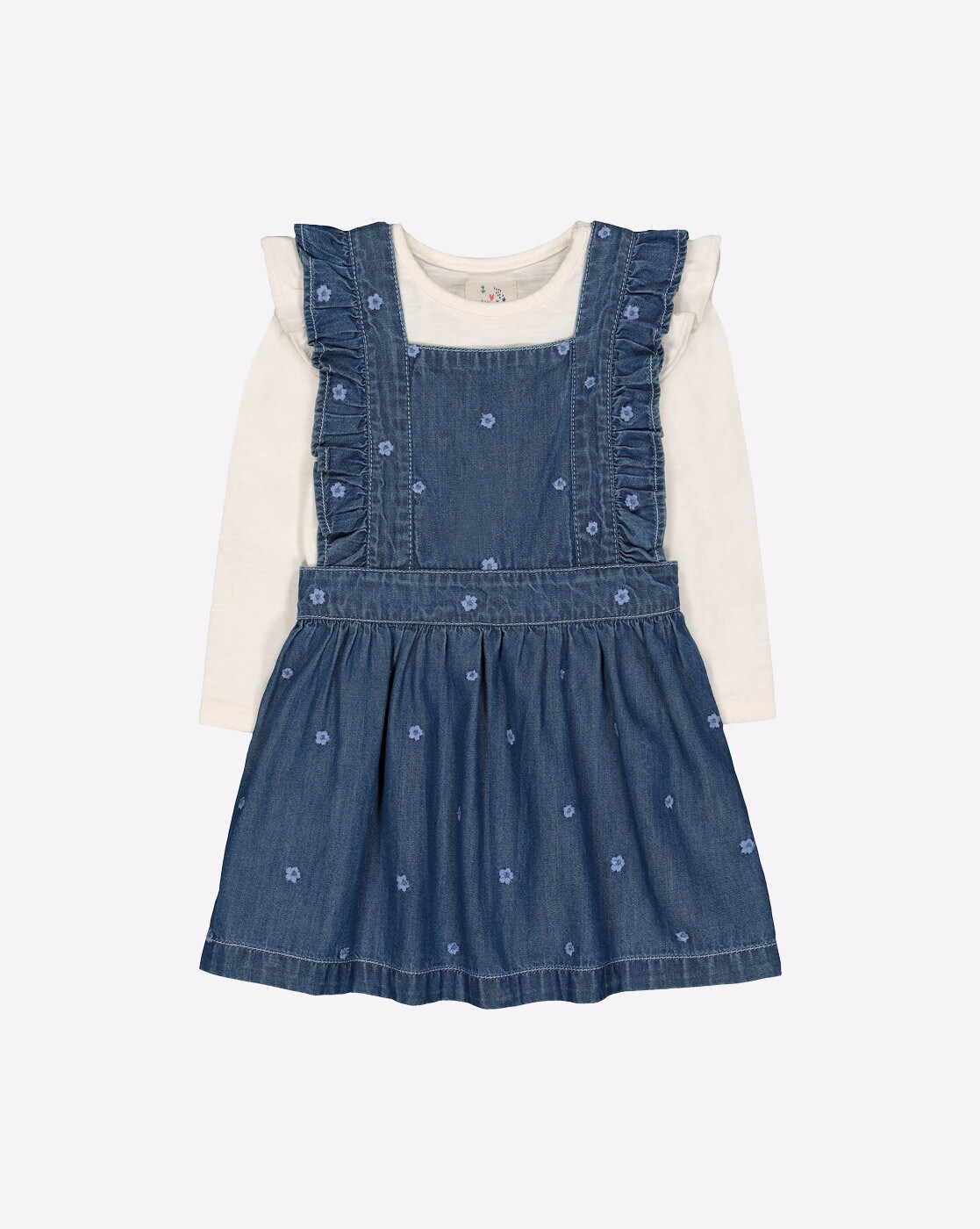 Buy Hand Embroidered Girls Denim Pinafore Dress Online in India - Etsy