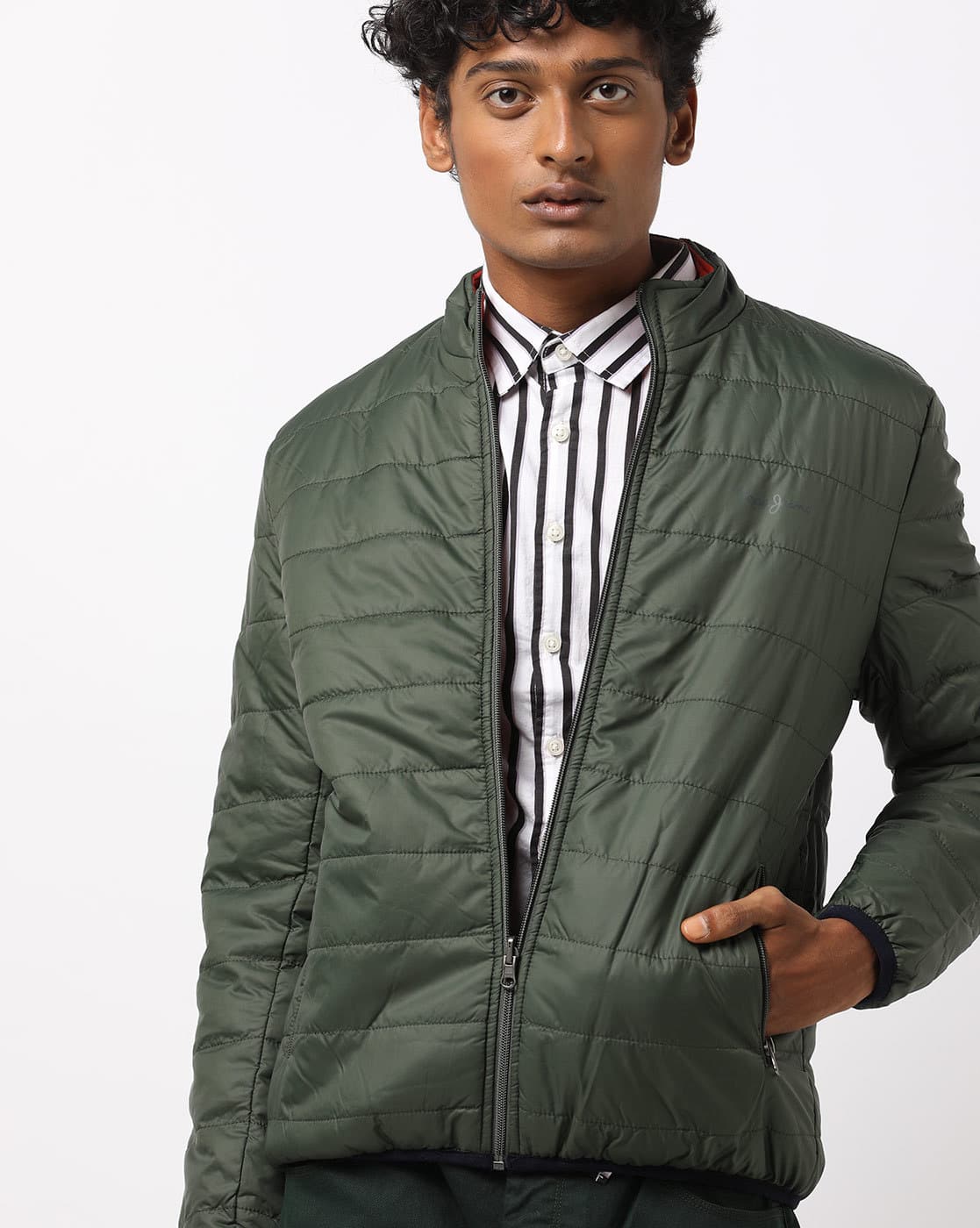 pepe jeans olive green jacket