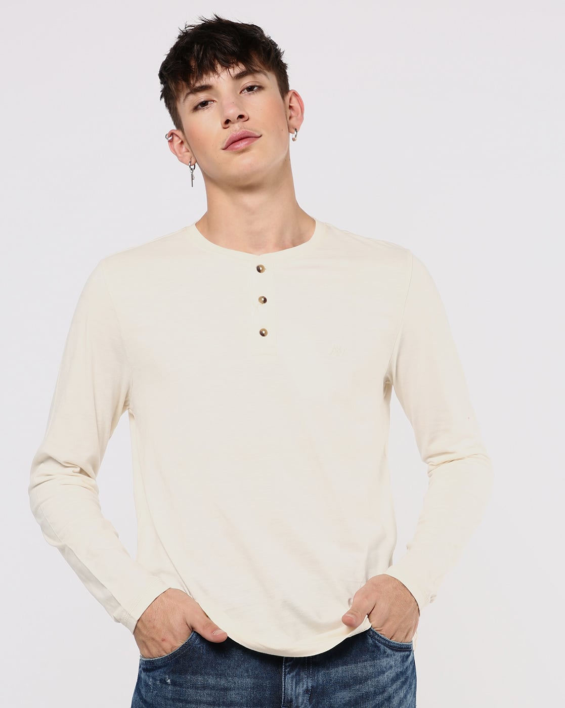 mens off white henley