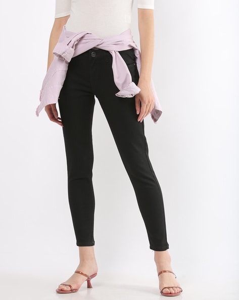 Buy Clora Black Solid Jeggings Online at Best Price - Clora Creation