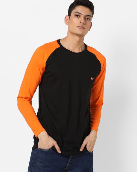 Crew-Neck T-shirt with Raglan Sleeves