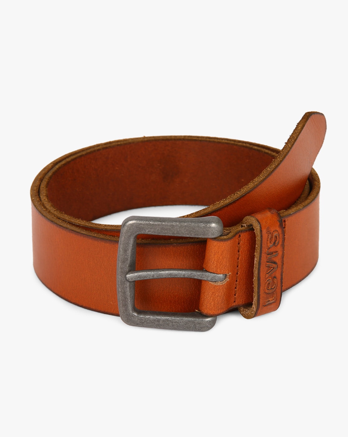 Kiton Belt Brown Grain Leather K Buckle Men Belt 110/ 44