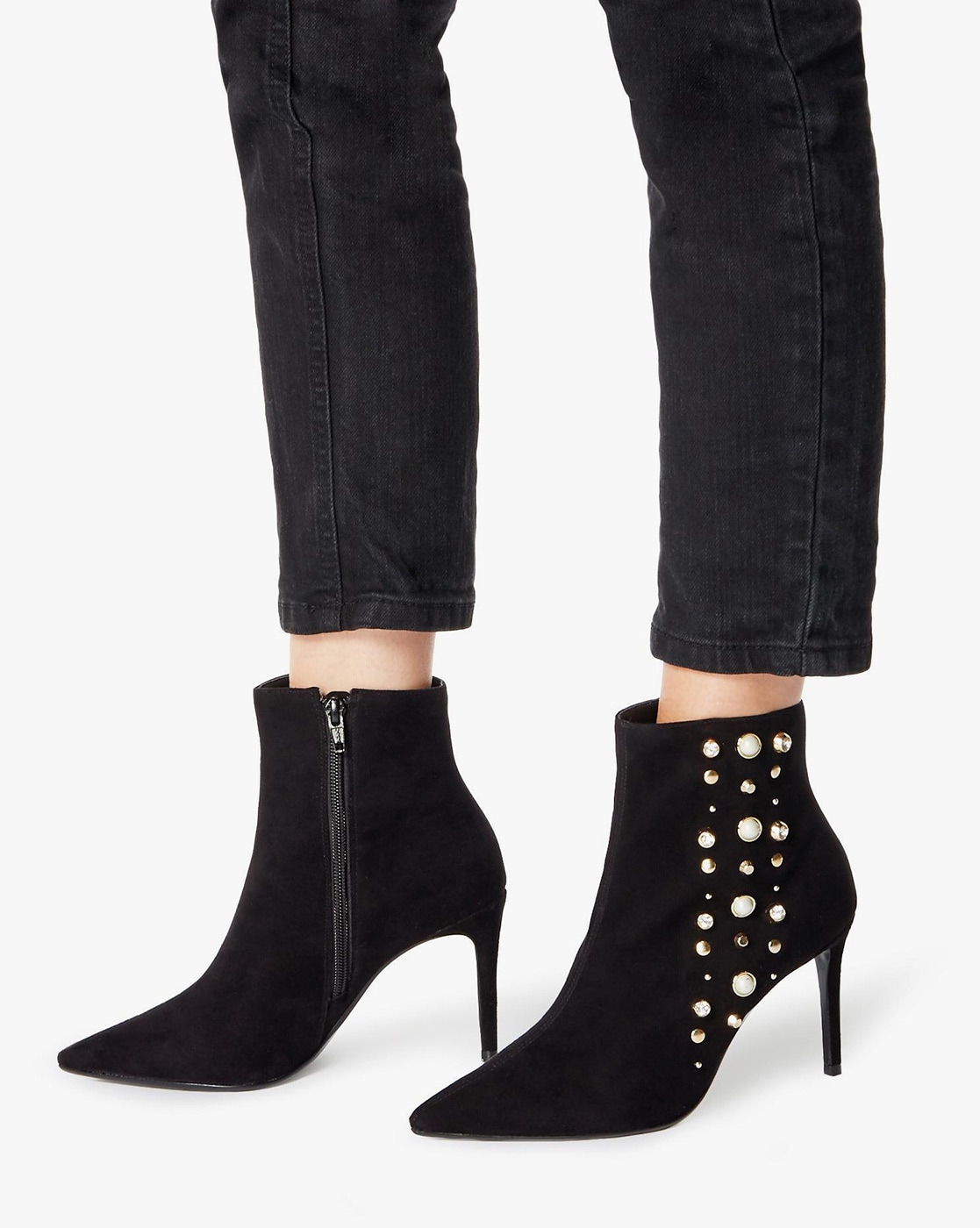 dune black leather ankle boots