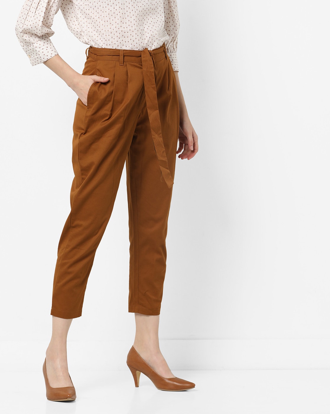 Brown cropped wide leg culottes  River Island