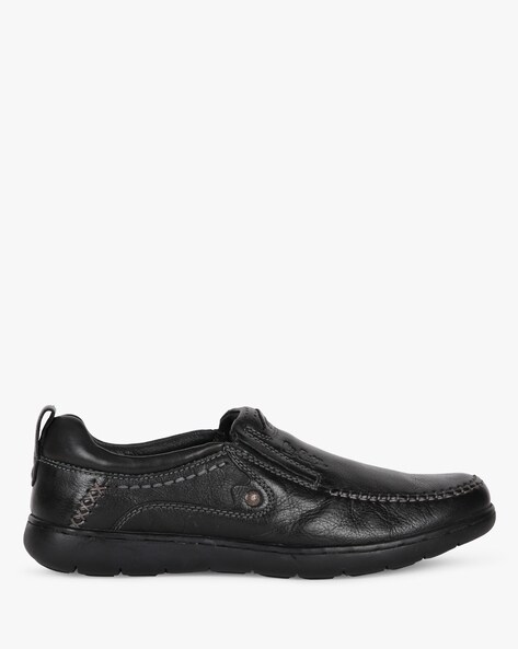 lee cooper black leather casual shoes