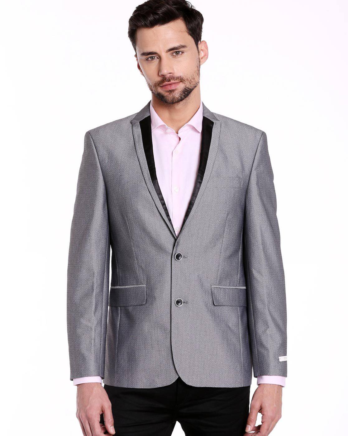 textured grey blazer