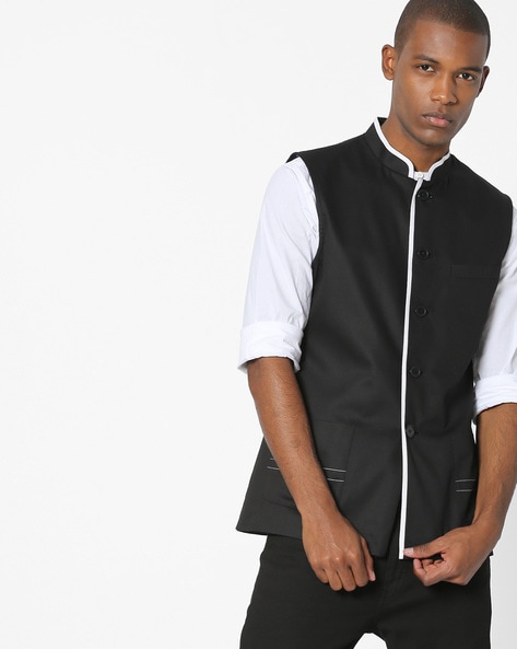 black nehru jacket online