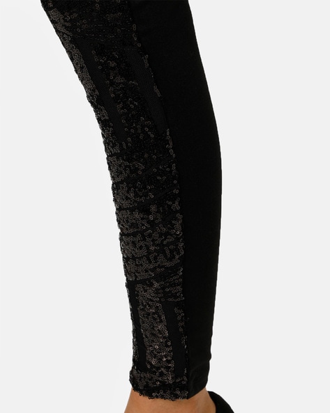 Black Glitter Sequin Leggings | Accidentally Adorable