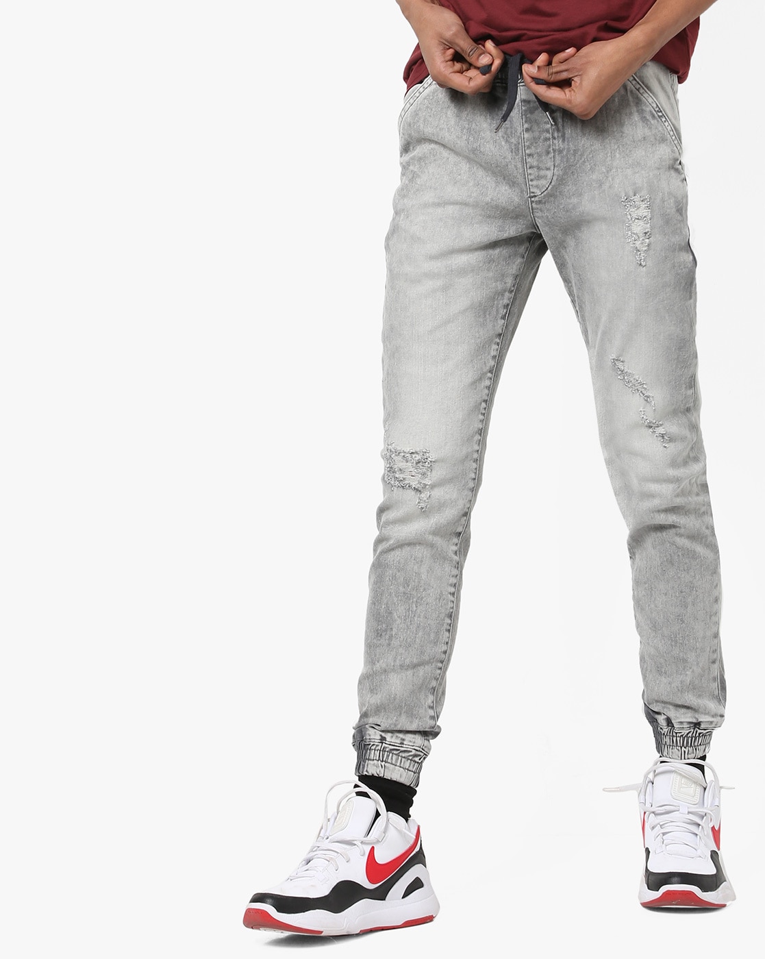 grey joggers jeans