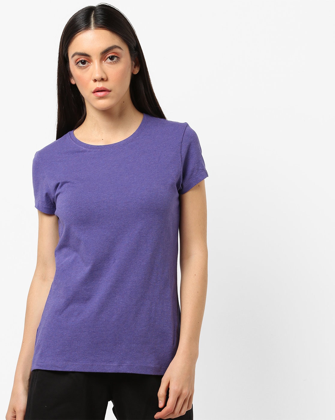 purple crew neck t shirt