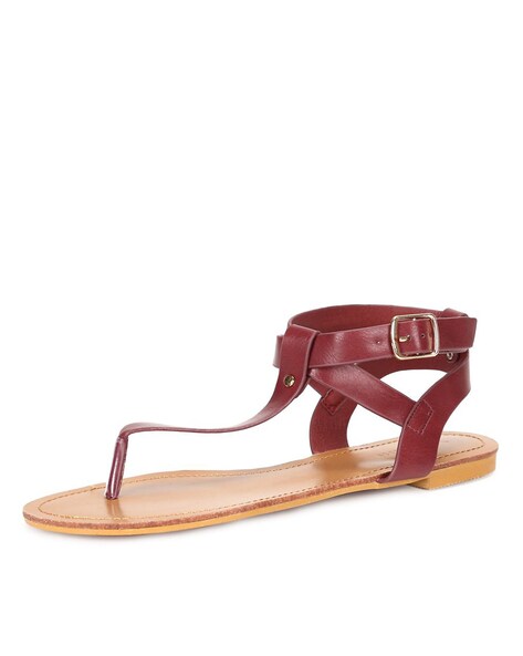 Buy online Maroon Back Strap Sandal from flats for Women by Bambam for ₹389  at 61% off | 2024 Limeroad.com