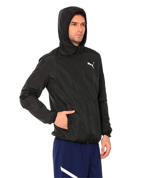 Men's Reversible Windbreaker Jacket - All in Motion Black Onyx/Cream S