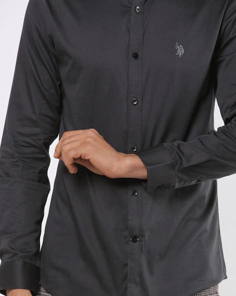 Textured Spread-Collar Shirt (Image - 1)