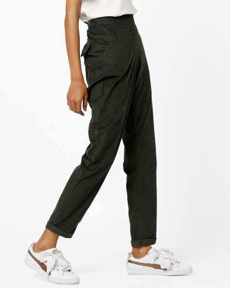 High waist corduroy trousers with wide leg | Trousers & Jeans | Fashion