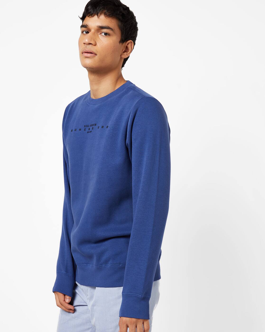Buy Blue Sweatshirt u0026 Hoodies for Men by NUMERO UNO Online | Ajio.com