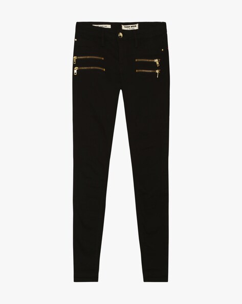 Next ZIPPED DETAIL SKINNY - Trousers - navy/blue - Zalando.de