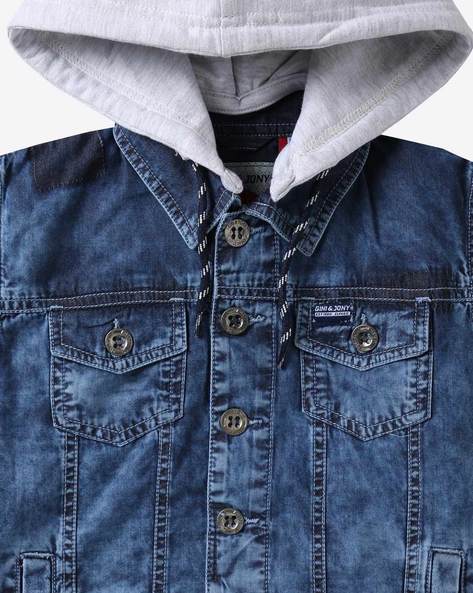 Denim Hoodie Sleeveless Jacket - Boutique 23