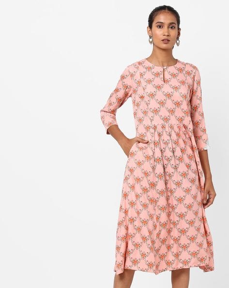 ajio pink dress