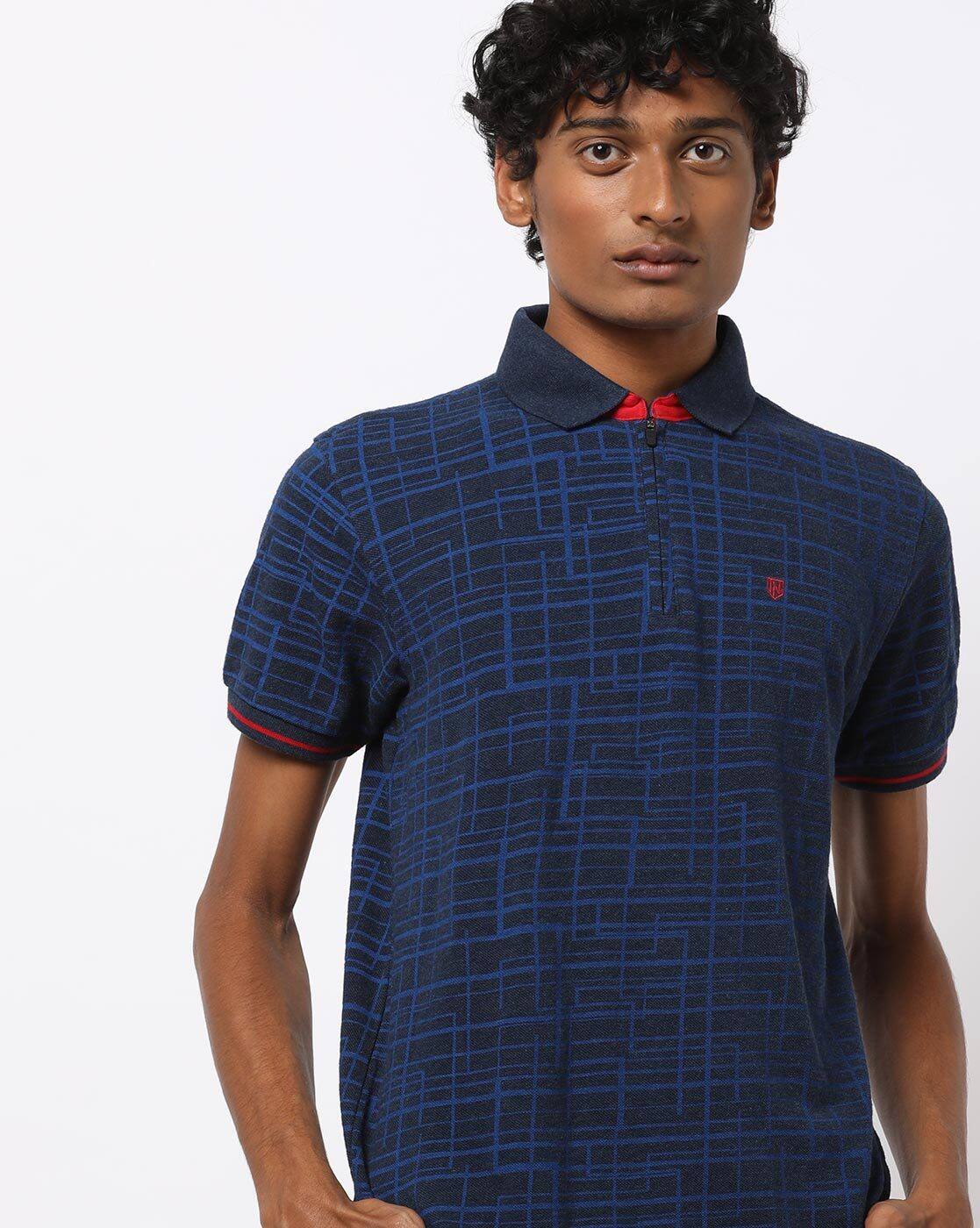 Blue Tshirts for Men by INDIGO NATION 