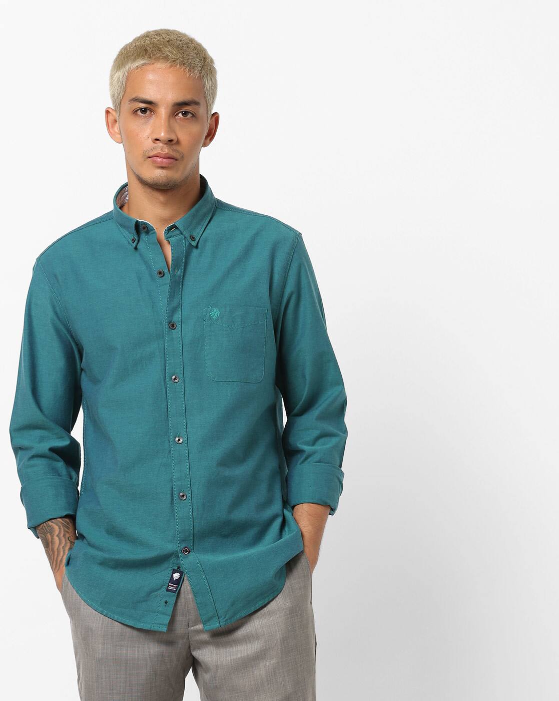 teal shirt for men