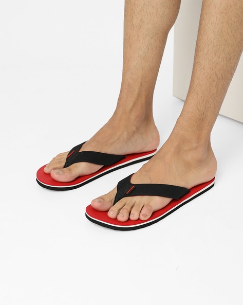 red converse flip flops