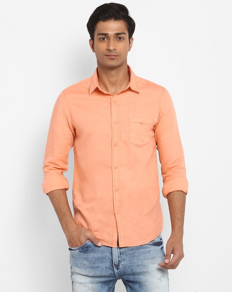Buy Peach Shirts for Men by MUFTI ...