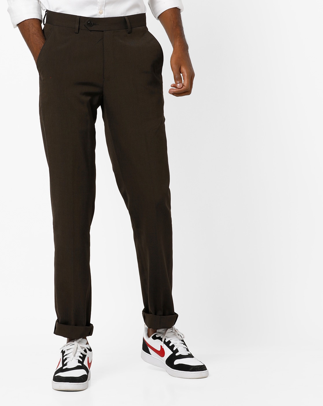 Peter England Black Casual Cotton Trousers  Buy Peter England Black Casual  Cotton Trousers Online at Best Prices in India on Snapdeal