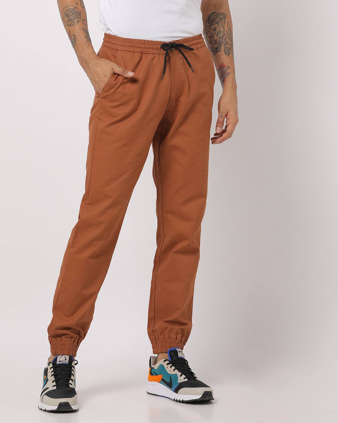 Buy Rust Brown Trousers u0026 Pants for Men by Hubberholme Online | Ajio.com