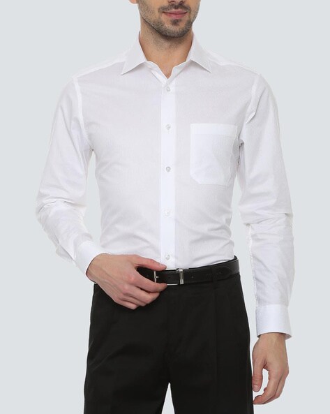 Louis Philippe Formal Shirts : Buy Louis Philippe Men White Shirt Online