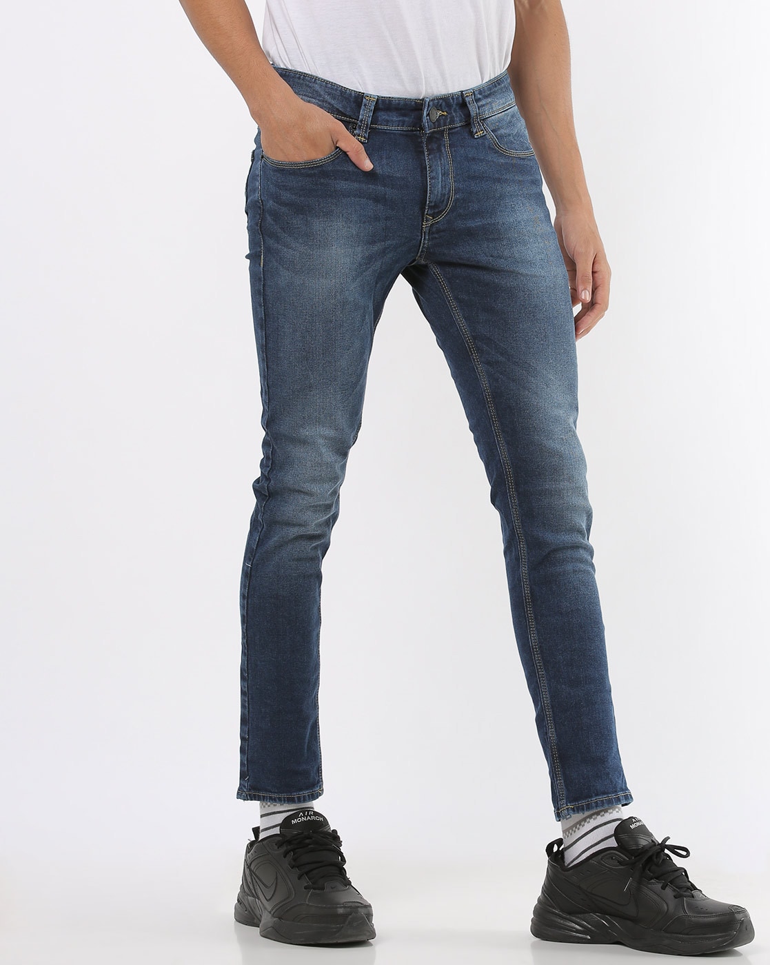 mens dark blue jeans skinny