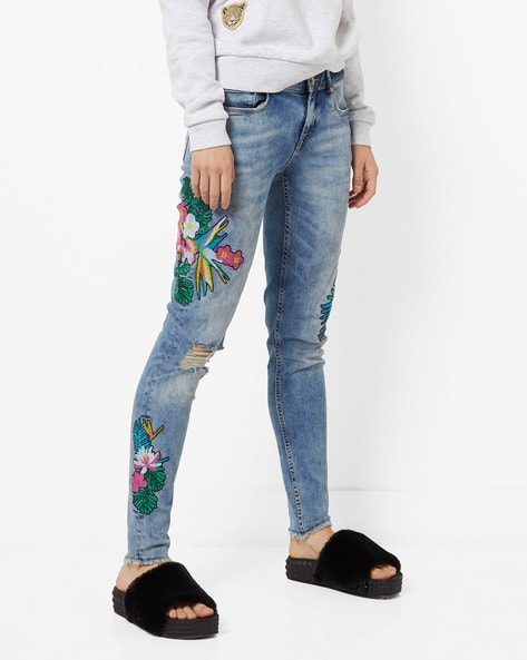 jeans with embroidery