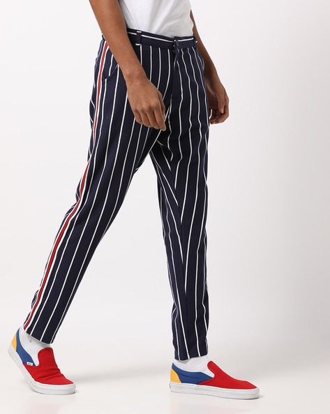 Madmext Dark Grey Striped Trouser