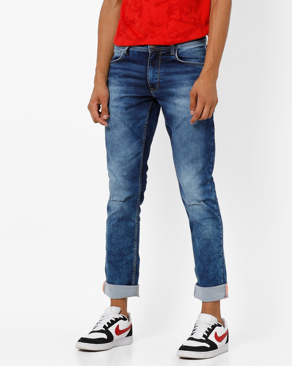 men's relaxed fit ripped jeans