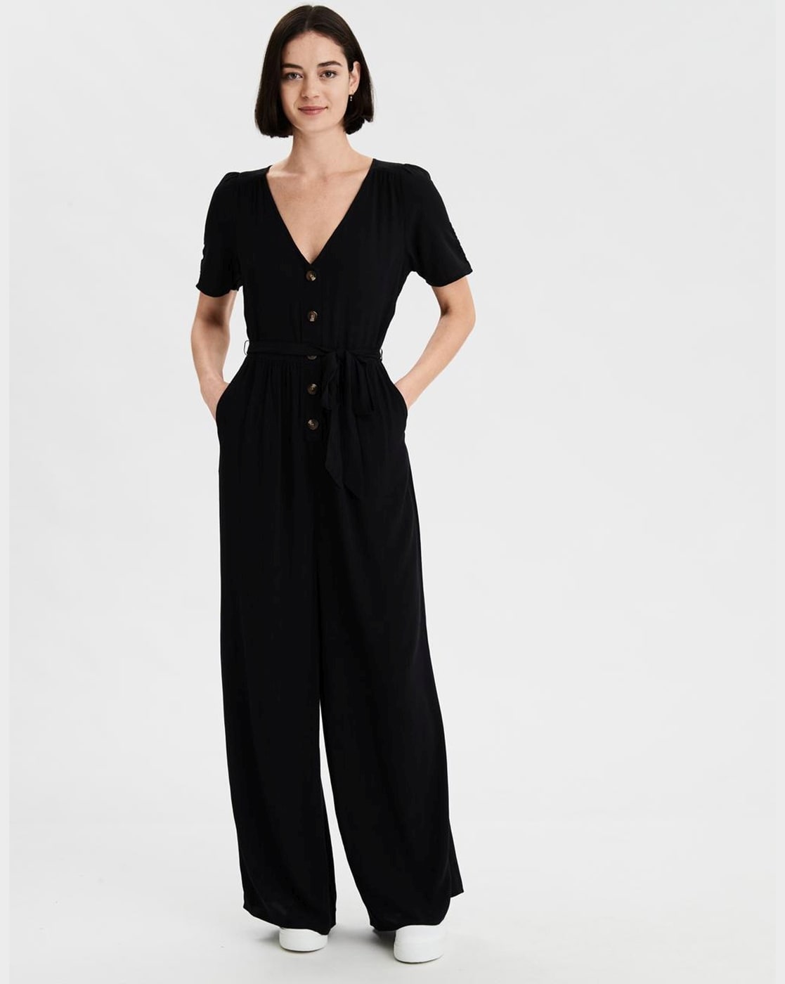 American eagle sales black jumpsuit