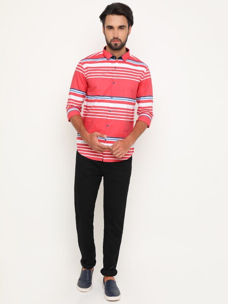 Buy Pink WITH Striped Shirt | AJIO