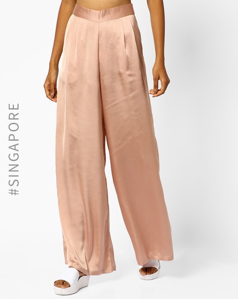 Style Cheat wide leg satin trouser coord in pink  ASOS