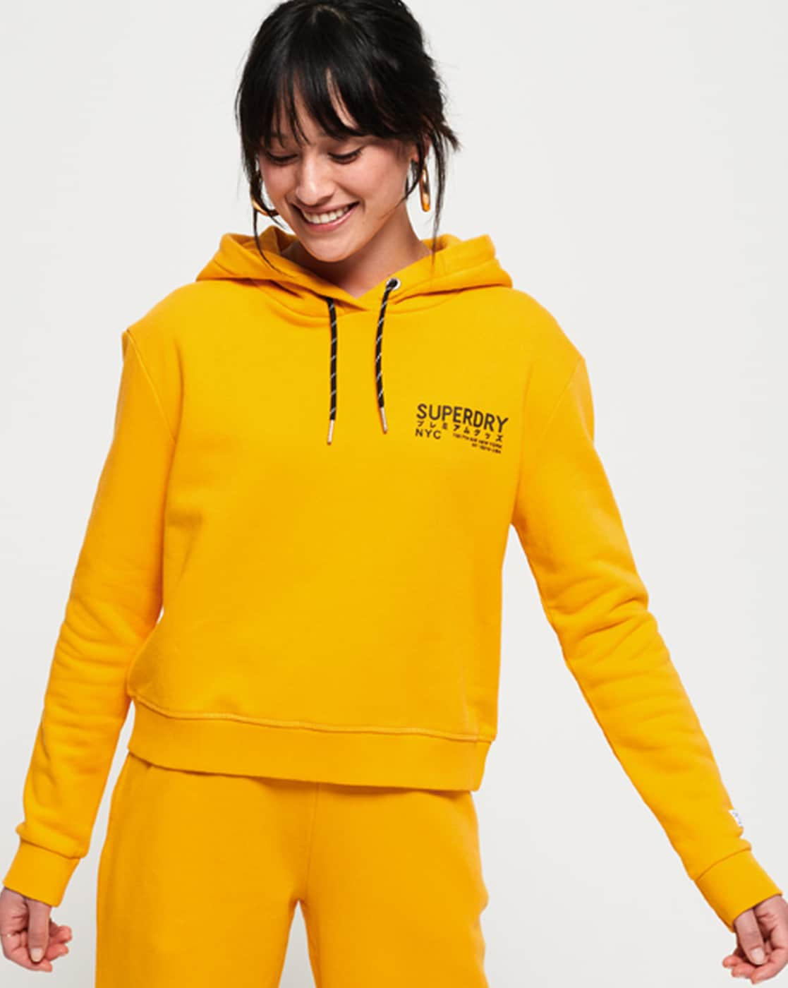 yellow superdry hoodie womens