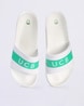 UNITED COLORS OF BENETTON Colourblock (WHITE & GREEN) Slides with Branding