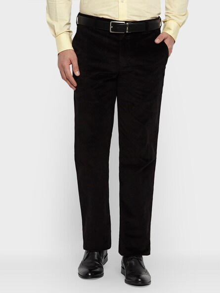 Men Black Velvet Trousers -- Madmext