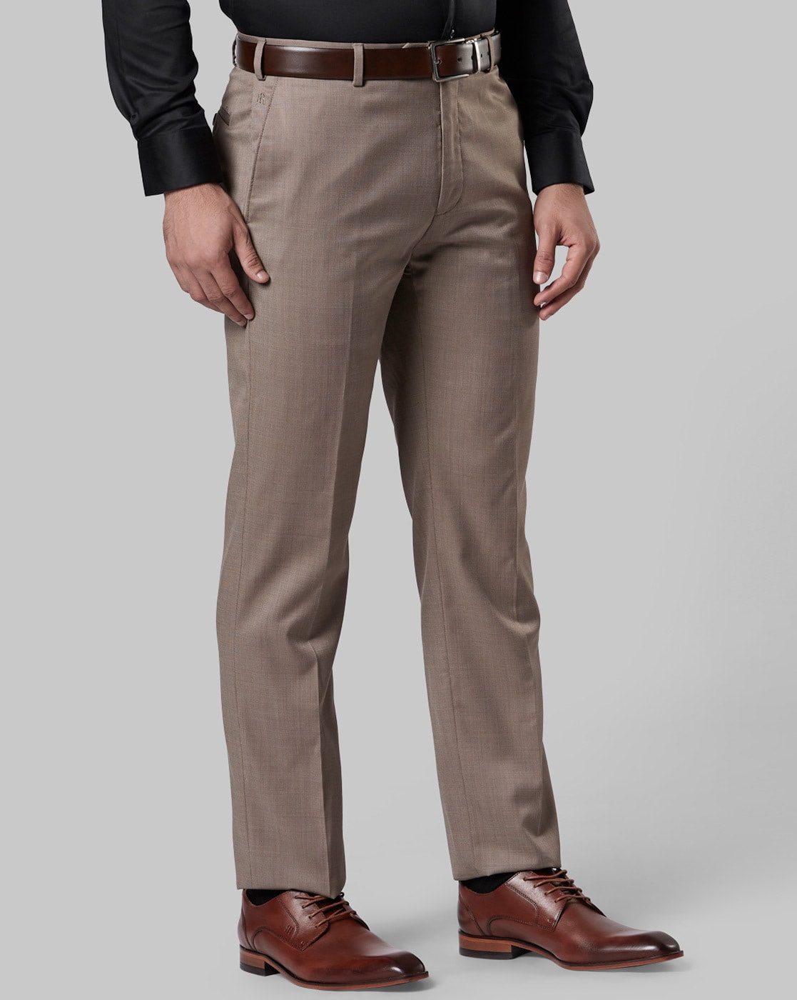 Buy RAYMOND Mens Slim Fit 4 Pocket Slub Formal Trousers | Shoppers Stop