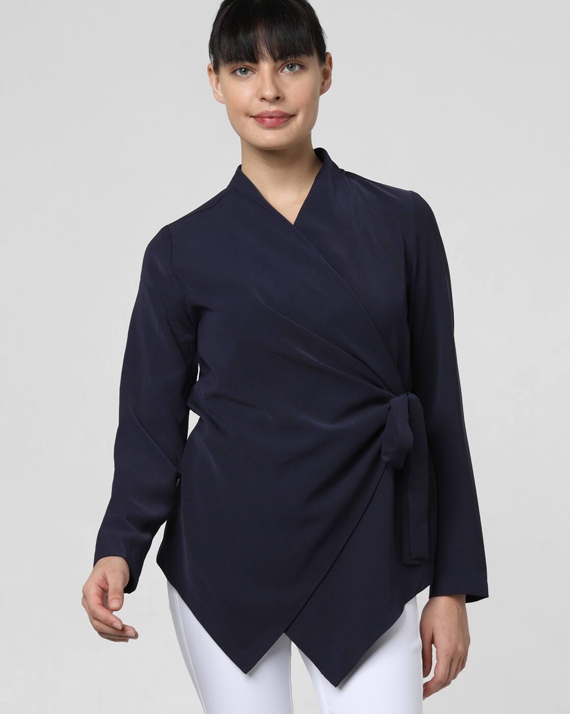 navy wrap jacket