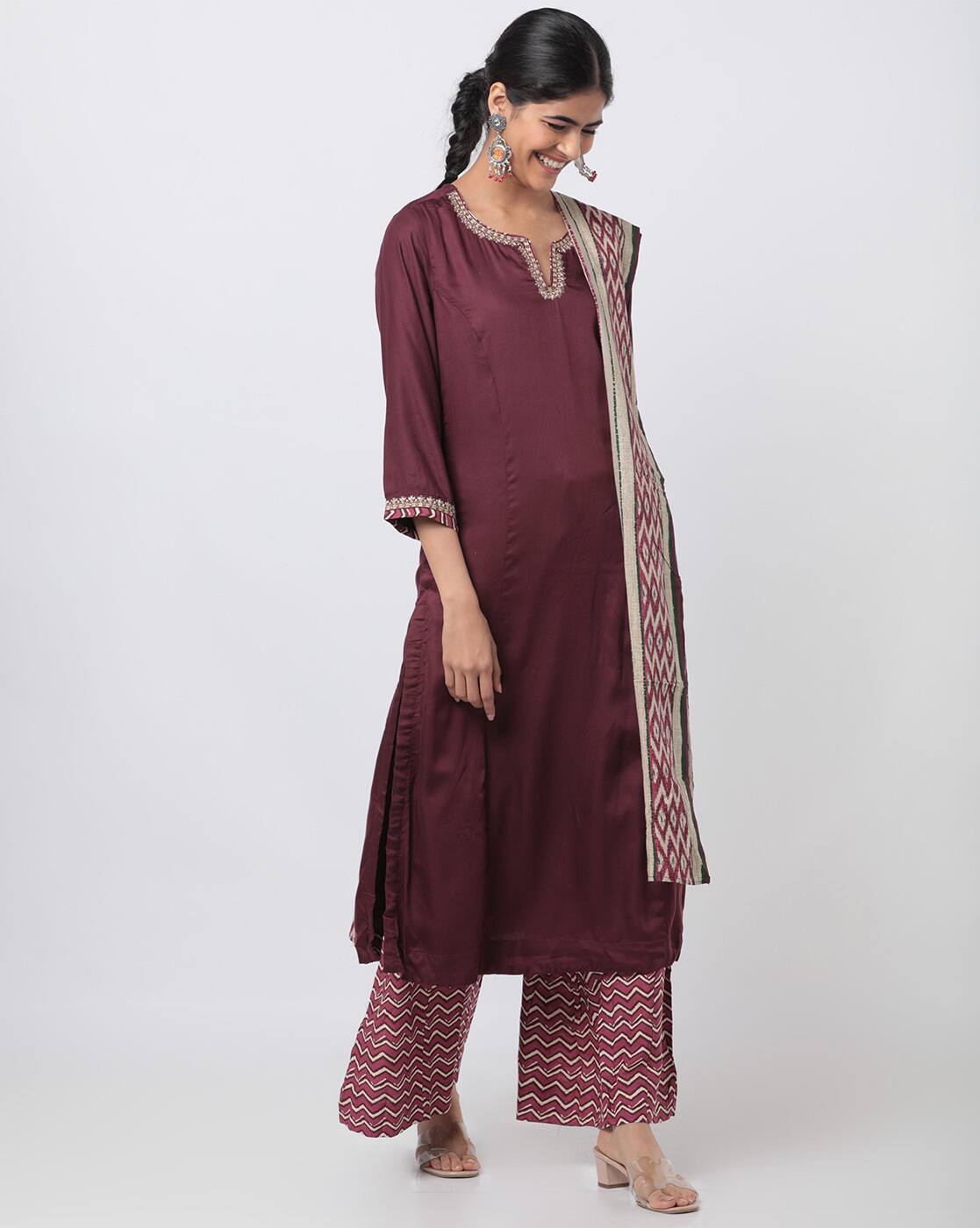 Buy Wine Kurta Suit Sets for Women by 